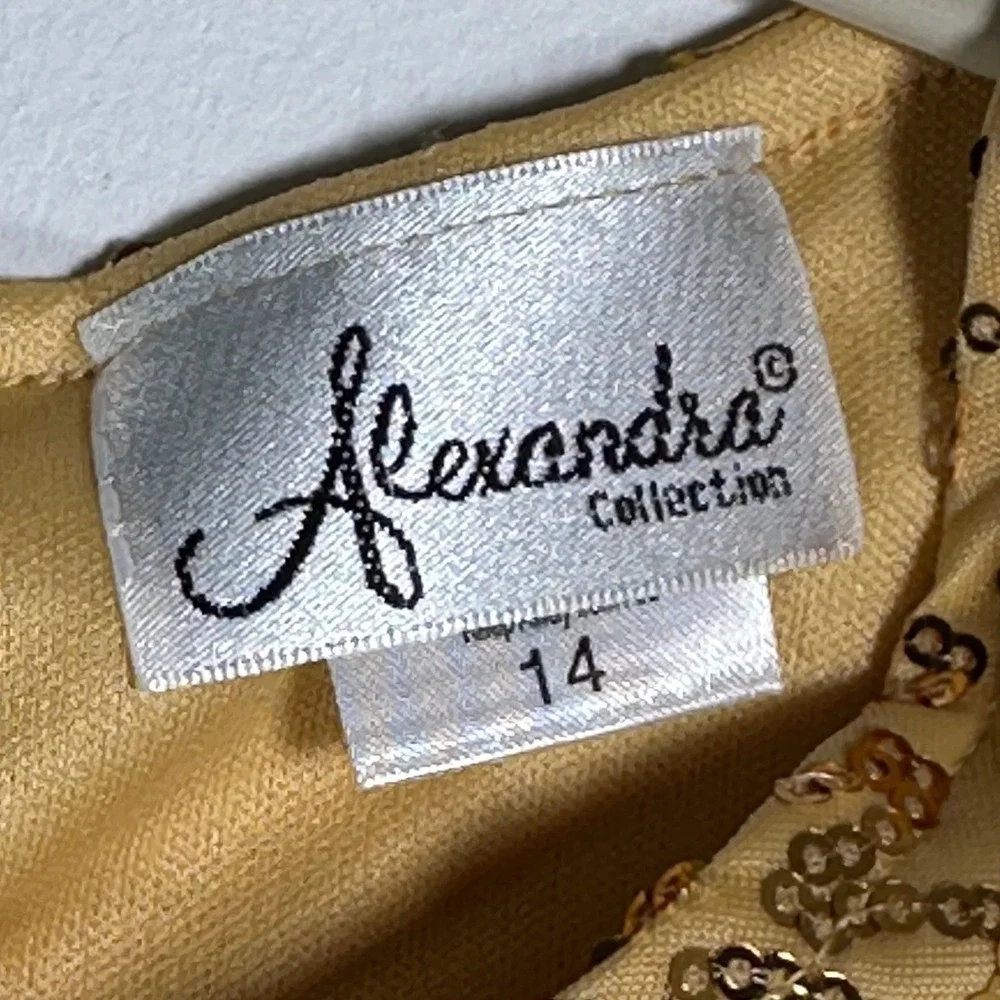 Alexandra Collection Gold Sequin Dance Romper One Sleeve Costume Girls 14